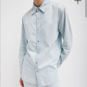 Tibi // NWT Summer Denim Charlie Slim Men’s Shirt